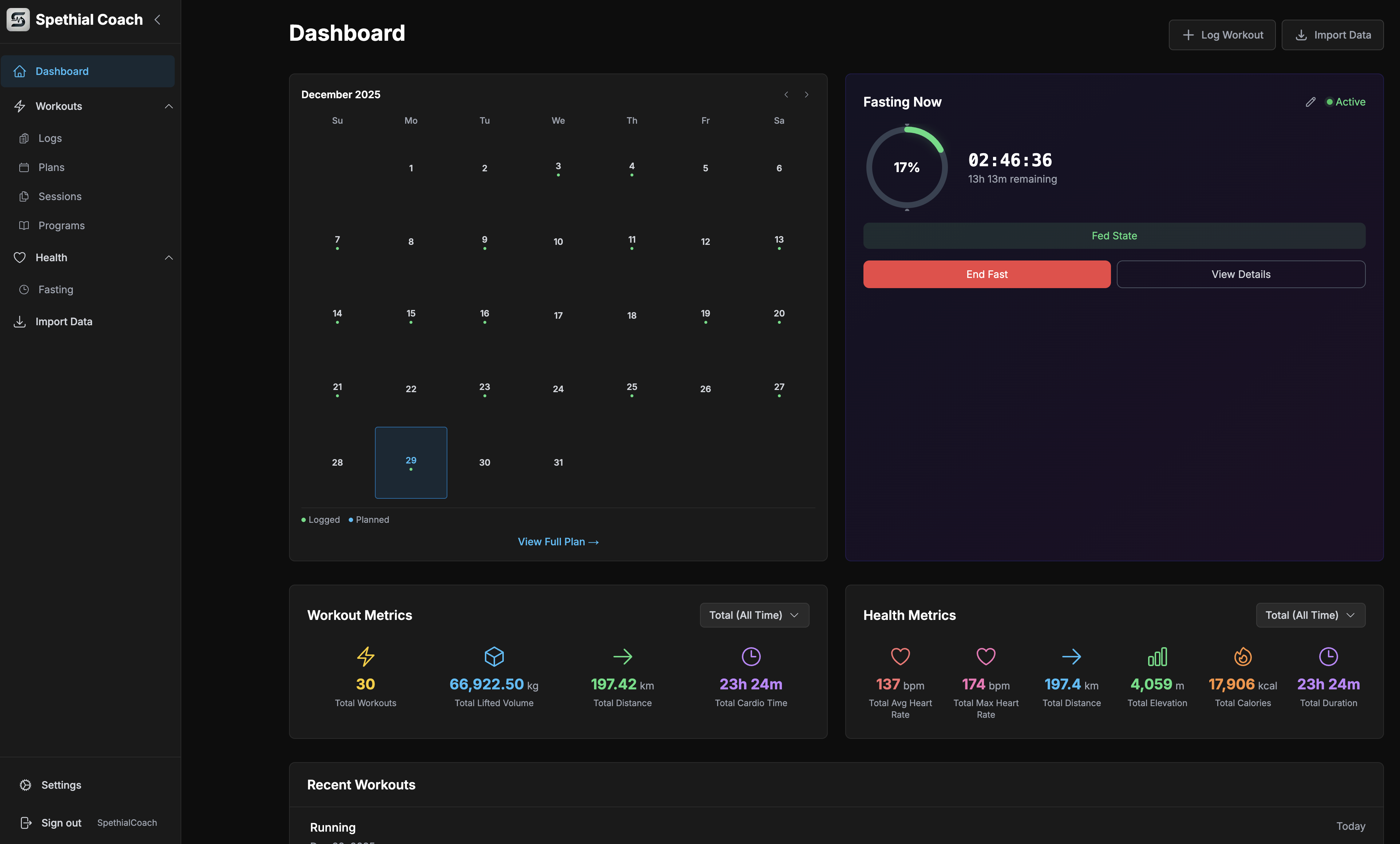 Dashboard screenshot