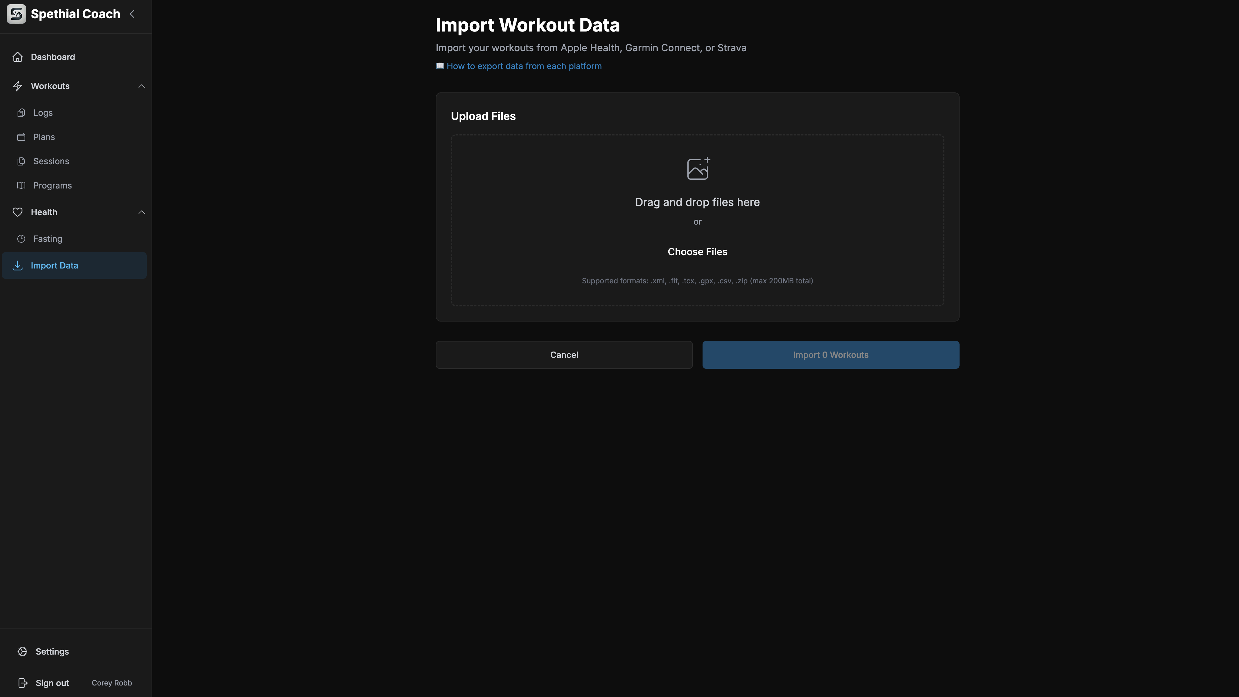 Data Import screenshot